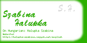 szabina halupka business card